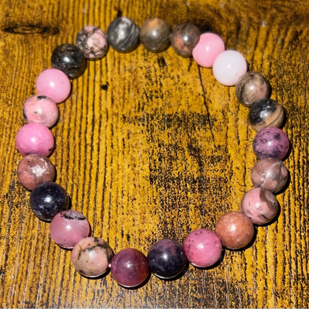Rhodonite beaded bracelet
